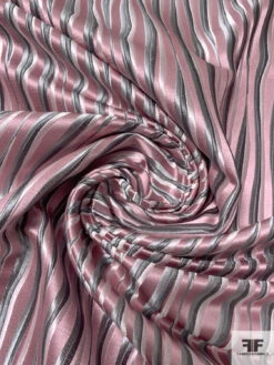 Wavy Striations Silk Necktie Jacquard Brocade - Dusty Rose / Grey / White 13 Wavy Striations Silk Necktie Jacquard Brocade - Dusty Rose / Grey / White -Fabrics And Fabrics Store 16054 1