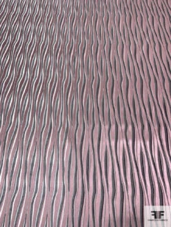 Wavy Striations Silk Necktie Jacquard Brocade - Dusty Rose / Grey / White 14 Wavy Striations Silk Necktie Jacquard Brocade - Dusty Rose / Grey / White -Fabrics And Fabrics Store 16054 3