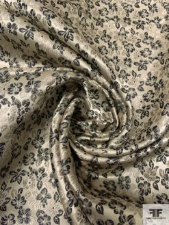 Floral Silk Necktie Jacquard Brocade - Oyster Gold / Black 12 Floral Silk Necktie Jacquard Brocade - Oyster Gold / Black -Fabrics And Fabrics Store 16056 2