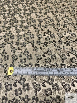 Floral Silk Necktie Jacquard Brocade - Oyster Gold / Black 11 Floral Silk Necktie Jacquard Brocade - Oyster Gold / Black -Fabrics And Fabrics Store 16056 6
