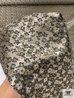 Floral Silk Necktie Jacquard Brocade - Oyster Gold / Black 17 Floral Silk Necktie Jacquard Brocade - Oyster Gold / Black -Fabrics And Fabrics Store 16056 8