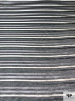 Horizontal Striped Silk Necktie Jacquard Brocade - Greys / Black / White 13 Horizontal Striped Silk Necktie Jacquard Brocade - Greys / Black / White -Fabrics And Fabrics Store 16058 4