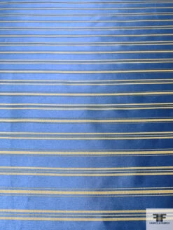 Horizontal Striped Silk Necktie Jacquard Brocade - Blue / Golden Tan 14 Horizontal Striped Silk Necktie Jacquard Brocade - Blue / Golden Tan -Fabrics And Fabrics Store 16059 4
