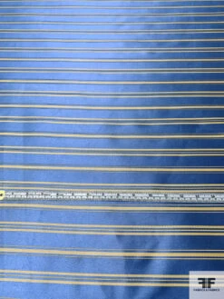 Horizontal Striped Silk Necktie Jacquard Brocade - Blue / Golden Tan 15 Horizontal Striped Silk Necktie Jacquard Brocade - Blue / Golden Tan -Fabrics And Fabrics Store 16059 5