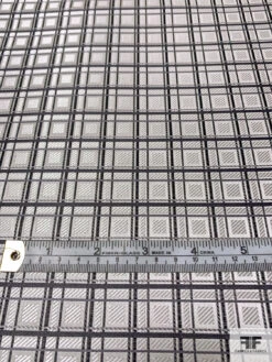 Fine Plaid Silk Necktie Jacquard Brocade - Silvery-Grey / Grey / Black 15 Fine Plaid Silk Necktie Jacquard Brocade - Silvery-Grey / Grey / Black -Fabrics And Fabrics Store 16060 6