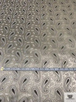 Paisley Silk Necktie Jacquard Brocade - Light Olive-Gold / Black / Grey / White 14 Paisley Silk Necktie Jacquard Brocade - Light Olive-Gold / Black / Grey / White -Fabrics And Fabrics Store 16072 5