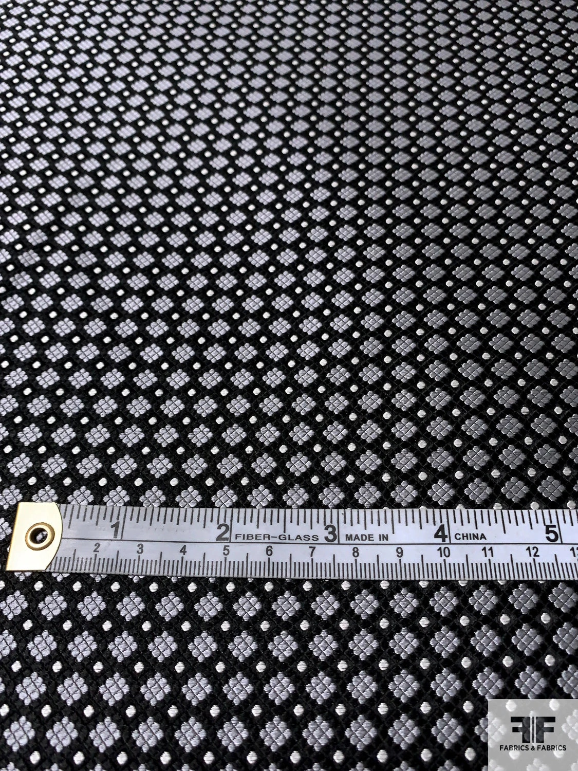Micro-Dot Geometric Silk Necktie Jacquard Brocade - Grey / Black / White 4 Micro-Dot Geometric Silk Necktie Jacquard Brocade - Grey / Black / White - Image 2