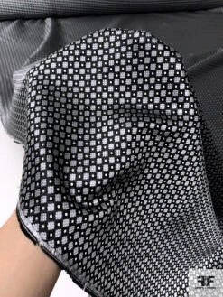 Micro-Dot Geometric Silk Necktie Jacquard Brocade - Grey / Black / White 16 Micro-Dot Geometric Silk Necktie Jacquard Brocade - Grey / Black / White -Fabrics And Fabrics Store 16077 7