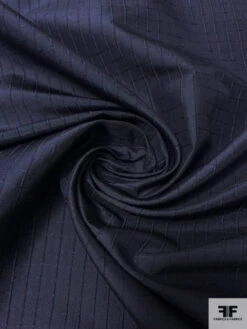 Textured Windowpane Silk Necktie Jacquard Brocade - Navy