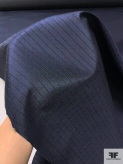 Textured Windowpane Silk Necktie Jacquard Brocade - Navy -Fabrics And Fabrics Store 16078 7