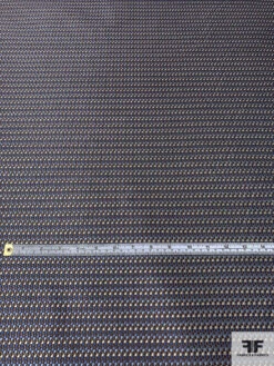 Micro Pattern Silk Necktie Jacquard Brocade - Blue / Brown / Beige -Fabrics And Fabrics Store 16084 4