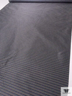 Micro Pattern Silk Necktie Jacquard Brocade - Blue / Brown / Beige -Fabrics And Fabrics Store 16084 6