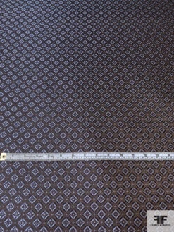 Geometric Silk Necktie Jacquard Brocade - Brown / Navy / Sky Blue 14 Geometric Silk Necktie Jacquard Brocade - Brown / Navy / Sky Blue -Fabrics And Fabrics Store 16088 4