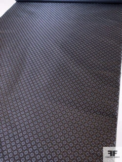 Geometric Silk Necktie Jacquard Brocade - Brown / Navy / Sky Blue 16 Geometric Silk Necktie Jacquard Brocade - Brown / Navy / Sky Blue -Fabrics And Fabrics Store 16088 6