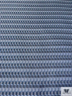 Cube Mosaic Silk Necktie Jacquard Brocade - Dusty Blues / Black / White / Grey 13 Cube Mosaic Silk Necktie Jacquard Brocade - Dusty Blues / Black / White / Grey -Fabrics And Fabrics Store 16094 3