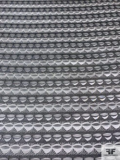 Tentacle Web Silk Necktie Jacquard Brocade - Black / Light Grey / White