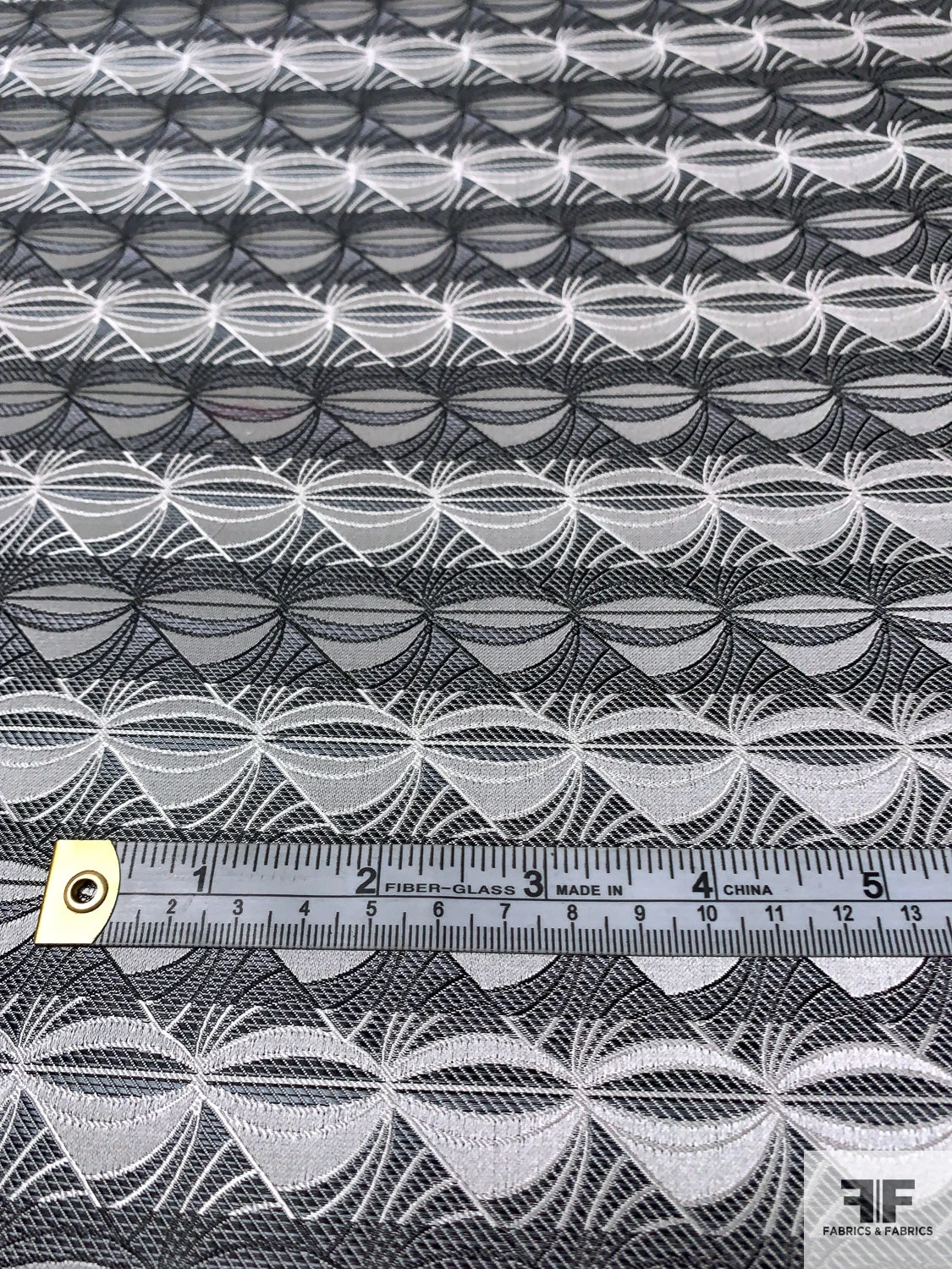 Tentacle Web Silk Necktie Jacquard Brocade - Black / Light Grey / White 4 Tentacle Web Silk Necktie Jacquard Brocade - Black / Light Grey / White - Image 2