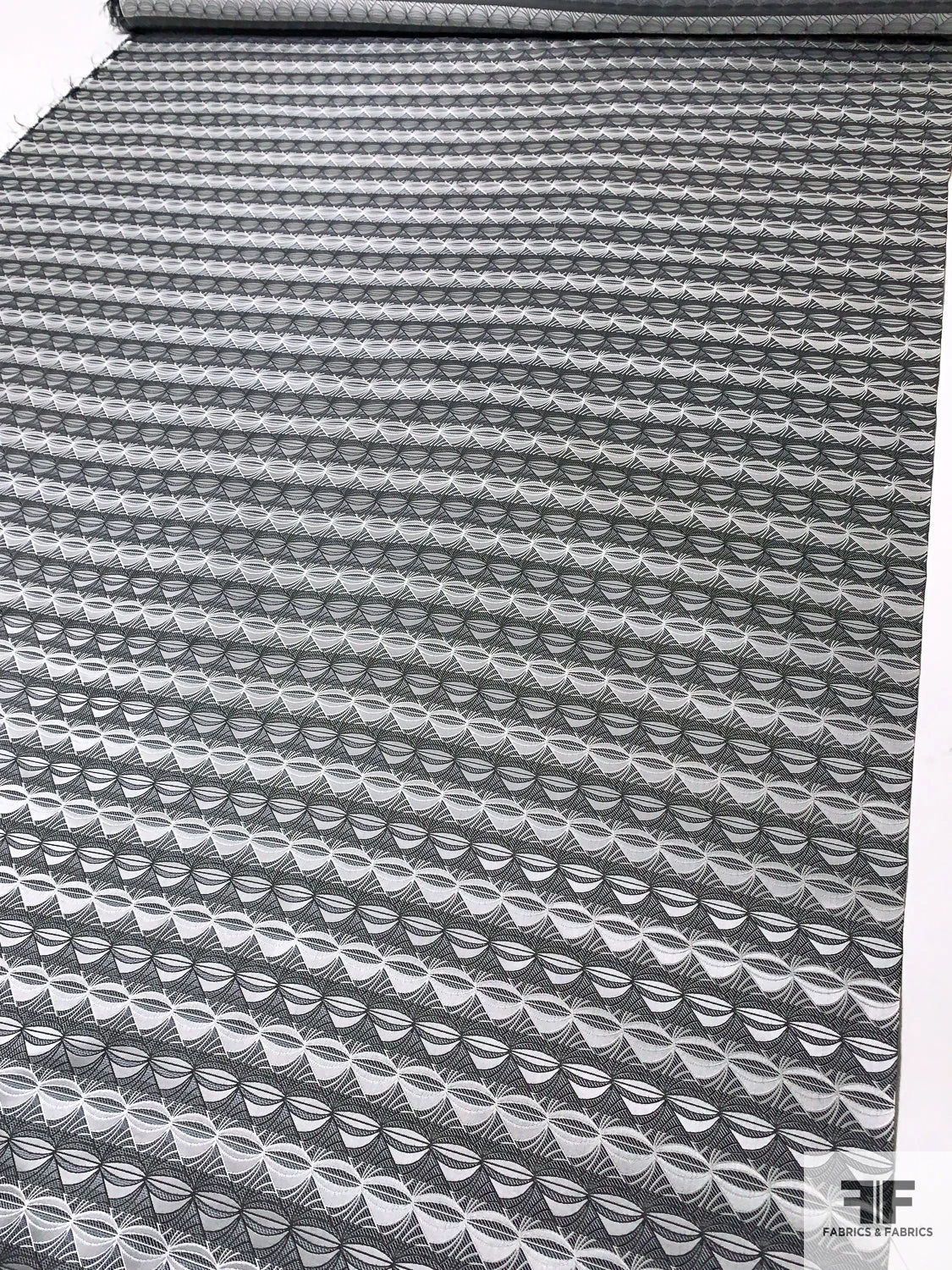 Tentacle Web Silk Necktie Jacquard Brocade - Black / Light Grey / White 9 Tentacle Web Silk Necktie Jacquard Brocade - Black / Light Grey / White - Image 7