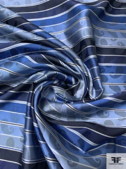 Paisley Striped Silk Necktie Jacquard Brocade - Shades Of Blue / White 12 Paisley Striped Silk Necktie Jacquard Brocade - Shades Of Blue / White -Fabrics And Fabrics Store 16101 2 fa866bc3 bd44 4b59 88b7 836b122895c9
