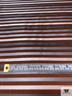 Horizontal Striped Silk Necktie Jacquard Brocade - Orange / Greys / Black / White 15 Horizontal Striped Silk Necktie Jacquard Brocade - Orange / Greys / Black / White -Fabrics And Fabrics Store 16114 5