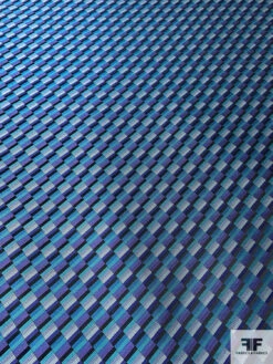 Gradient Squares Silk Necktie Jacquard Brocade - Turquoise / Purple / Black / Grey 13 Gradient Squares Silk Necktie Jacquard Brocade - Turquoise / Purple / Black / Grey -Fabrics And Fabrics Store 16116 3