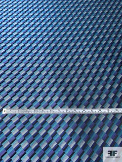 Gradient Squares Silk Necktie Jacquard Brocade - Turquoise / Purple / Black / Grey 14 Gradient Squares Silk Necktie Jacquard Brocade - Turquoise / Purple / Black / Grey -Fabrics And Fabrics Store 16116 4