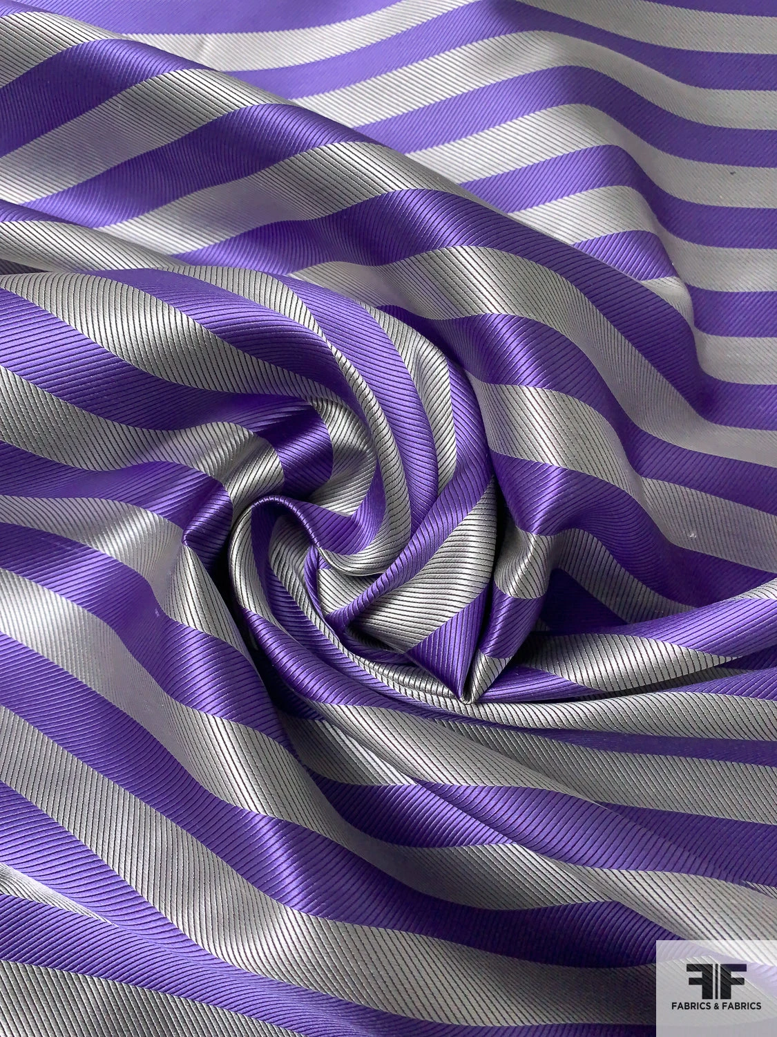 Horizontal Striped Silk Necktie Jacquard Brocade - Violet / Grey 3 Horizontal Striped Silk Necktie Jacquard Brocade - Violet / Grey