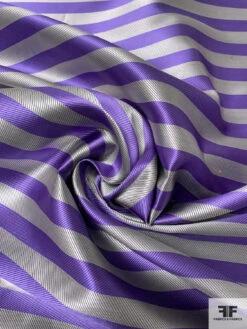 Horizontal Striped Silk Necktie Jacquard Brocade - Violet / Grey 12 Horizontal Striped Silk Necktie Jacquard Brocade - Violet / Grey -Fabrics And Fabrics Store 16126 2