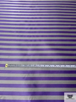 Horizontal Striped Silk Necktie Jacquard Brocade - Violet / Grey 14 Horizontal Striped Silk Necktie Jacquard Brocade - Violet / Grey -Fabrics And Fabrics Store 16126 4