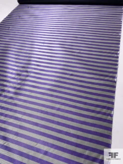 Horizontal Striped Silk Necktie Jacquard Brocade - Violet / Grey 16 Horizontal Striped Silk Necktie Jacquard Brocade - Violet / Grey -Fabrics And Fabrics Store 16126 6
