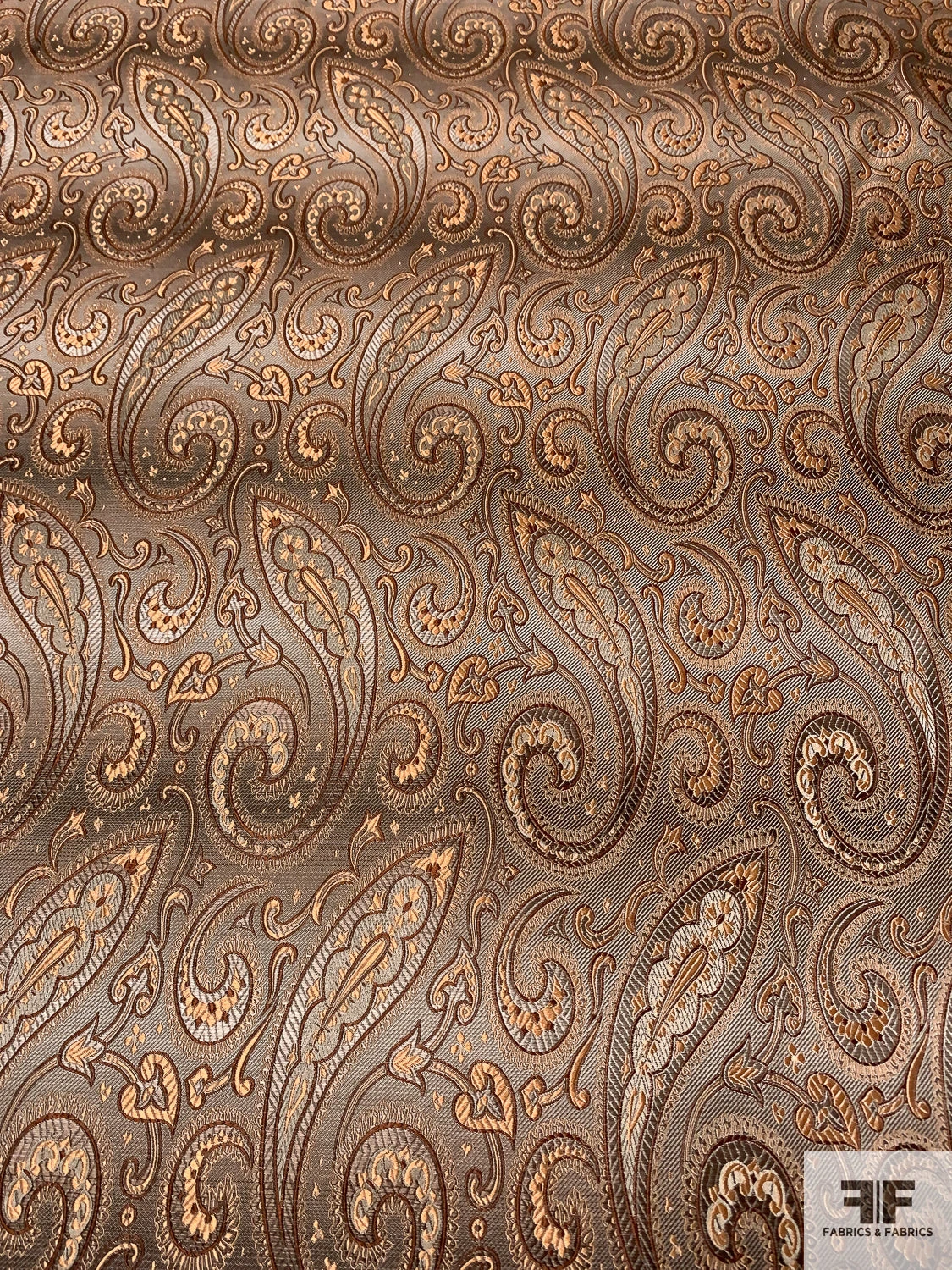 Paisley Silk Necktie Jacquard Brocade - Orange-Peach / Caramel / Tans 3 Paisley Silk Necktie Jacquard Brocade - Orange-Peach / Caramel / Tans
