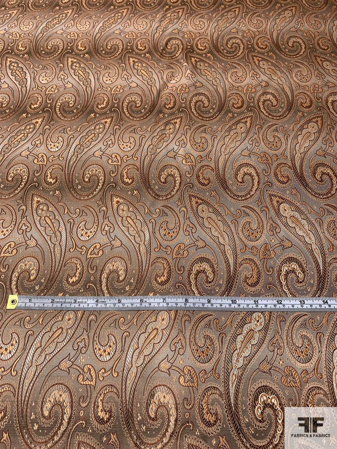 Paisley Silk Necktie Jacquard Brocade - Orange-Peach / Caramel / Tans 8 Paisley Silk Necktie Jacquard Brocade - Orange-Peach / Caramel / Tans - Image 6