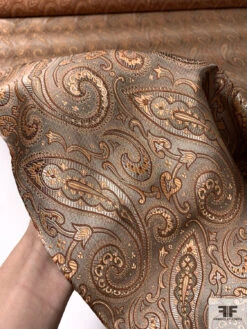 Paisley Silk Necktie Jacquard Brocade - Orange-Peach / Caramel / Tans 17 Paisley Silk Necktie Jacquard Brocade - Orange-Peach / Caramel / Tans -Fabrics And Fabrics Store 16128 8