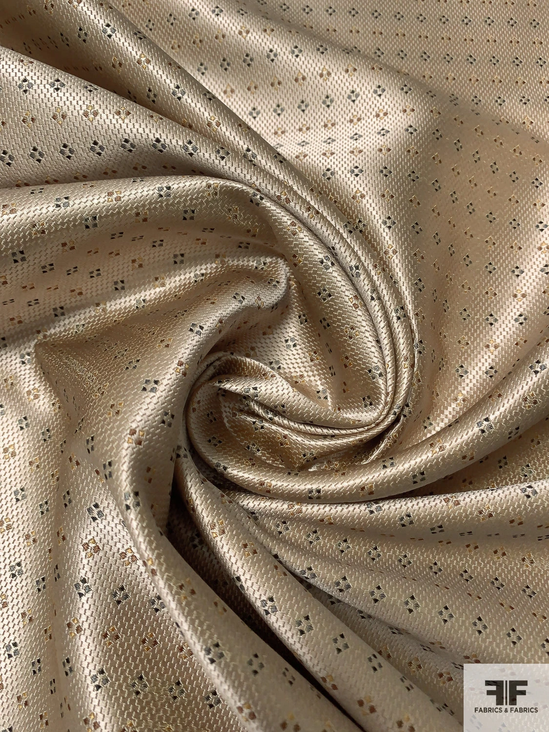 Diamond Dot Silk Necktie Jacquard Brocade - Gold / Turmeric / Black / Grey 5 Diamond Dot Silk Necktie Jacquard Brocade - Gold / Turmeric / Black / Grey - Image 3