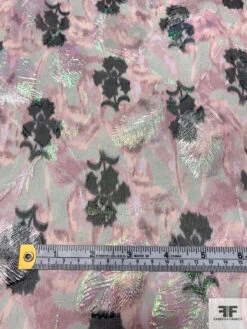 Anna Sui Floral Printed Aurora Borealis Metallic Silk Chiffon - Dusty Rose / Black / Grey 16 Anna Sui Floral Printed Aurora Borealis Metallic Silk Chiffon - Dusty Rose / Black / Grey -Fabrics And Fabrics Store 16188 6