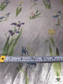 Floral Garden Printed Tissue Lamé - Metallic Grey / Green / Purple / Blue 16 Floral Garden Printed Tissue Lamé - Metallic Grey / Green / Purple / Blue -Fabrics And Fabrics Store 16197 6