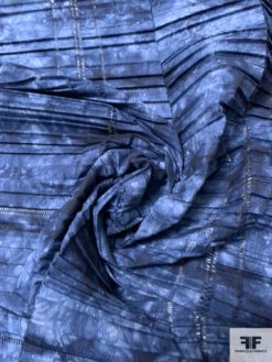 Tie-Dye Printed Pleated Cotton Novelty - Shades Of Blue -Fabrics And Fabrics Store 16213 2