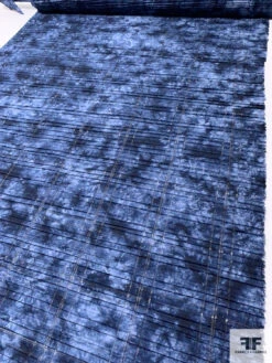 Tie-Dye Printed Pleated Cotton Novelty - Shades Of Blue