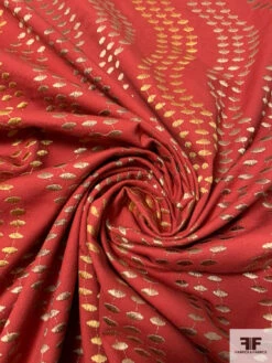 Wavy Striped Embroidered Cotton Canvas - Brick Red / Earth Tones 11 Wavy Striped Embroidered Cotton Canvas - Brick Red / Earth Tones -Fabrics And Fabrics Store 16220 2