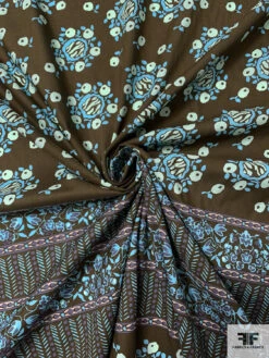 Anna Sui Floral-Inspired Printed Cotton Voile Panel - Army Green / Baby Blue / Light Mint / Dusty Purple 12 Anna Sui Floral-Inspired Printed Cotton Voile Panel - Army Green / Baby Blue / Light Mint / Dusty Purple -Fabrics And Fabrics Store 16246 2