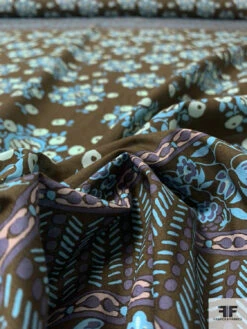 Anna Sui Floral-Inspired Printed Cotton Voile Panel - Army Green / Baby Blue / Light Mint / Dusty Purple 14 Anna Sui Floral-Inspired Printed Cotton Voile Panel - Army Green / Baby Blue / Light Mint / Dusty Purple -Fabrics And Fabrics Store 16246 3