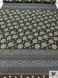 Anna Sui Floral-Inspired Printed Cotton Voile Panel - Army Green / Baby Blue / Light Mint / Dusty Purple