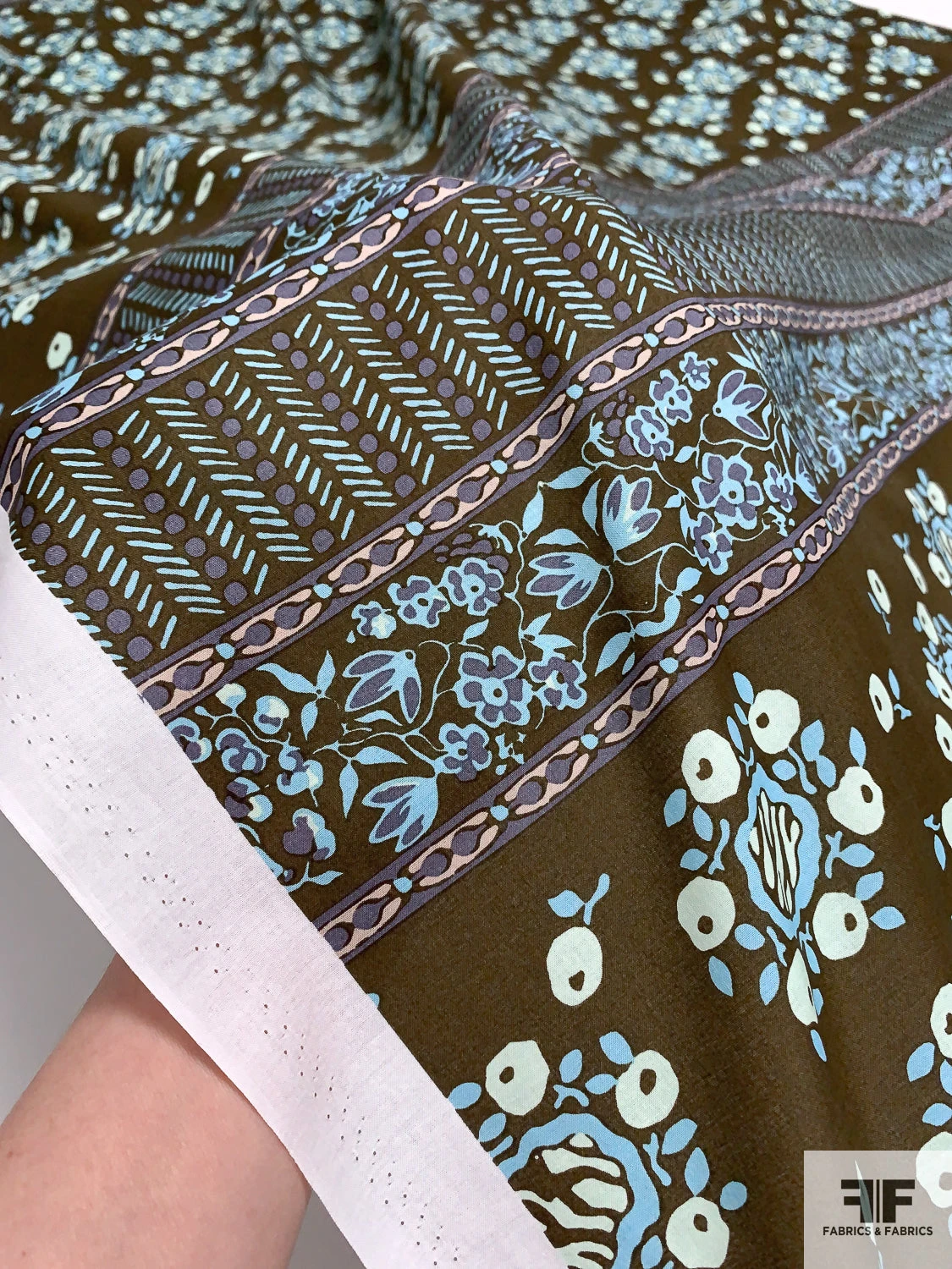 Anna Sui Floral-Inspired Printed Cotton Voile Panel - Army Green / Baby Blue / Light Mint / Dusty Purple 10 Anna Sui Floral-Inspired Printed Cotton Voile Panel - Army Green / Baby Blue / Light Mint / Dusty Purple - Image 8