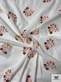 Floral Embroidered Cotton Lawn - Off-White / Yellow / Pink / Black 12 Floral Embroidered Cotton Lawn - Off-White / Yellow / Pink / Black -Fabrics And Fabrics Store 16271 2