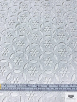 Interlocking Floral Embroidered Eyelet Cotton Voile - Off-White 16 Interlocking Floral Embroidered Eyelet Cotton Voile - Off-White -Fabrics And Fabrics Store 16275 6