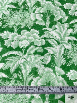 Italian Lela Rose Leaf And Floral Toile Printed Cotton Lawn - Green / White -Fabrics And Fabrics Store 16290 6