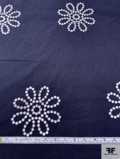 Lela Rose Double-Scalloped Floral Embroidered Eyelet Cotton Lawn - Navy / White 16 Lela Rose Double-Scalloped Floral Embroidered Eyelet Cotton Lawn - Navy / White -Fabrics And Fabrics Store 16294 5