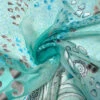 Abstract Printed Satin Burnout Silk Chiffon - Ocean Green / Off-White / Dusty Purple -Fabrics And Fabrics Store 16297 1