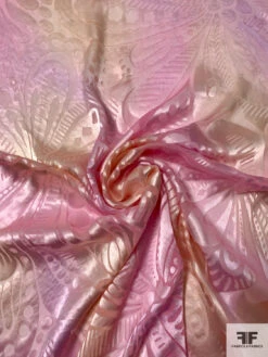 Large-Scale Floral Printed Satin Burnout Silk Chiffon - Pink / Champagne 12 Large-Scale Floral Printed Satin Burnout Silk Chiffon - Pink / Champagne -Fabrics And Fabrics Store 16298 2