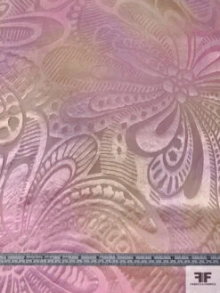 Large-Scale Floral Printed Satin Burnout Silk Chiffon - Pink / Champagne 15 Large-Scale Floral Printed Satin Burnout Silk Chiffon - Pink / Champagne -Fabrics And Fabrics Store 16298 5